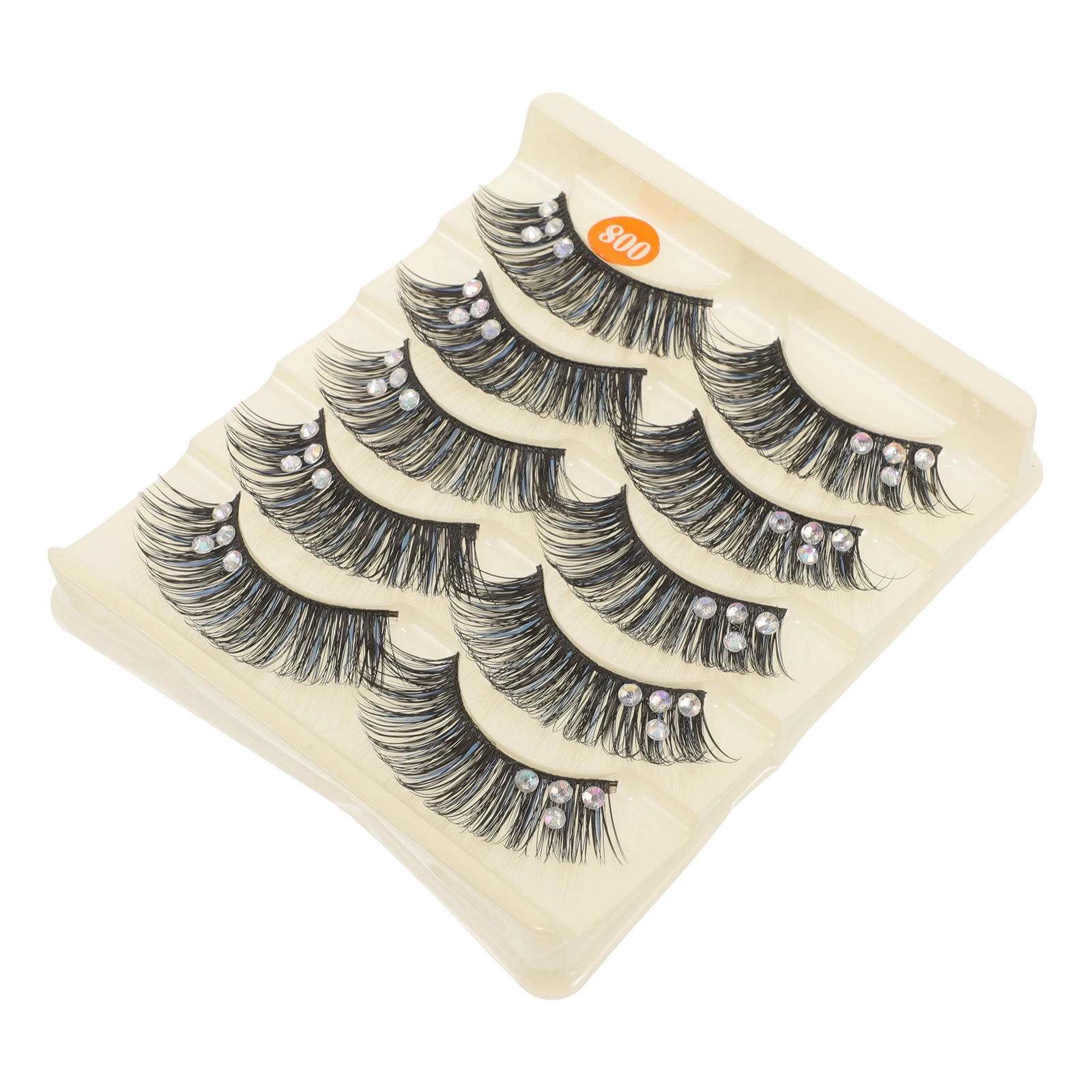 

5Pairs BlackBlueMermaid FalseEyelashes StageExtensions FauxLashes FluffyNatural LongWear ComfortableParty MakeupAccessories