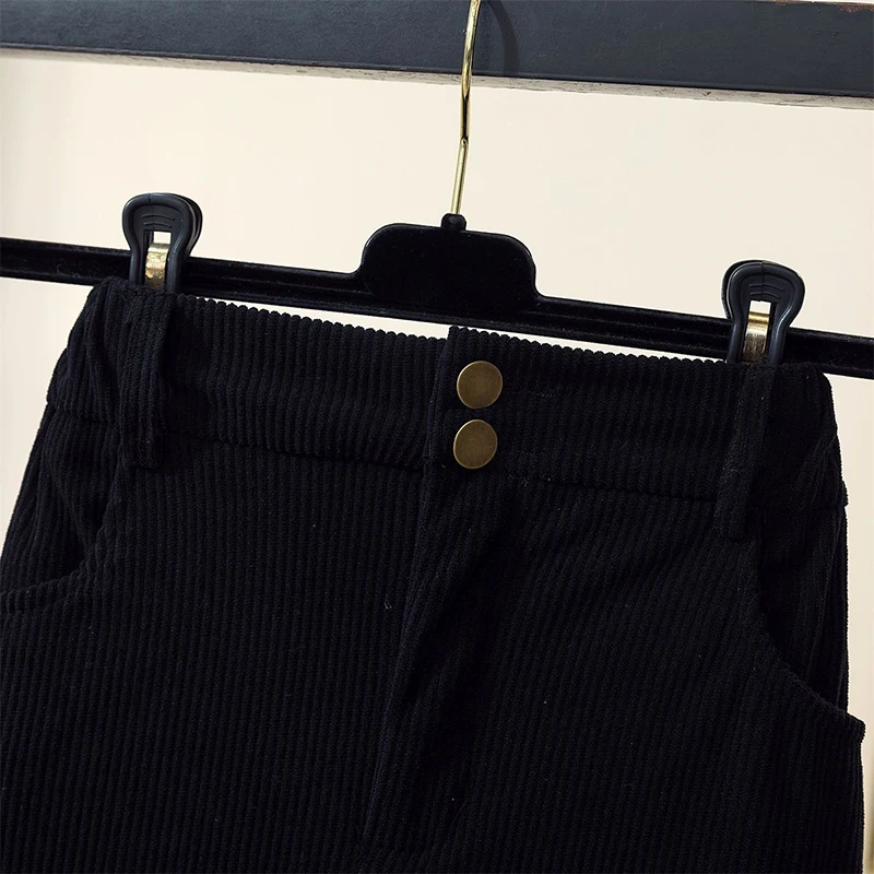 Corduroy Women Skirts Y2K Fall/winter High Waist Solid All-Match Wrap-Around Skirts Korean Elegant Office Lady Midi Skirts New