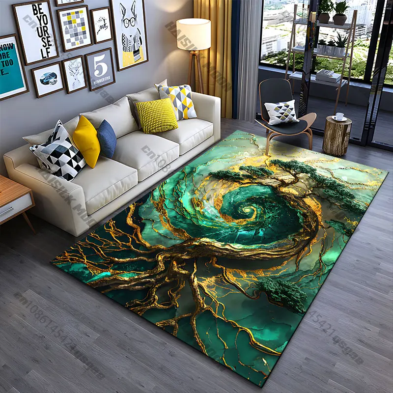 Nature growth vitality cosmic connection carpet Yoga living room room decor children's crawling mat doormat area rug