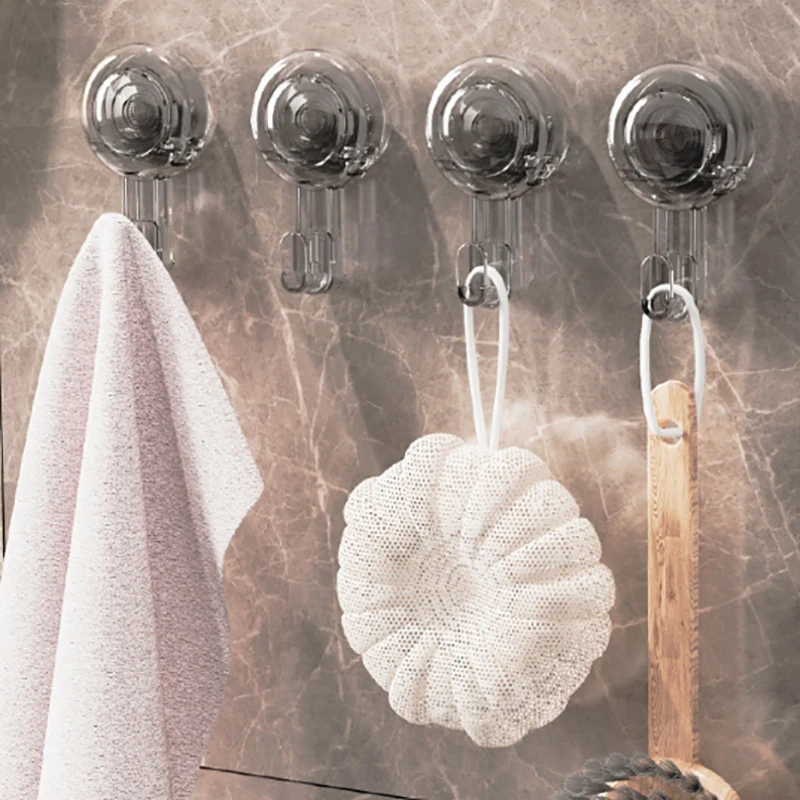 No Drilling Towel Hook Removable Vacuum Suction Cup Hooks Bathroom Robe Towel Holder Hook Kitchen Hotel Home Accessories