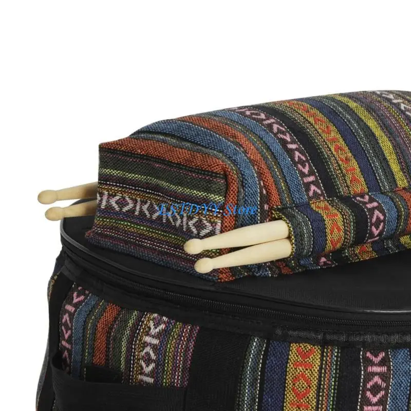 

G6DE Snare Drum Bag Ethnic Backpack Drum Case Storage Drum Accessories