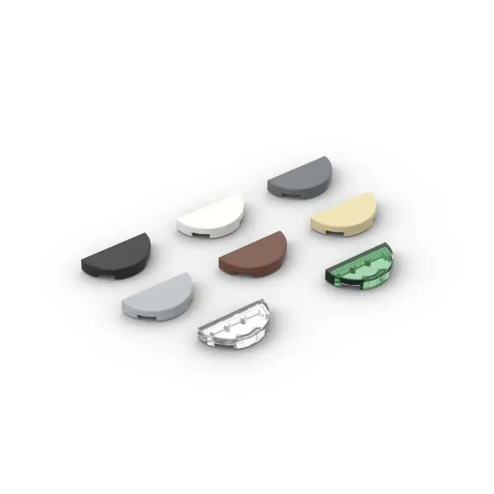 MOC 10PCS Part Bricks  Round 1x2 Half Circle 1748 Tile Building Blocks Board Plate Compatible Particle Educational Toy Kid Gifts