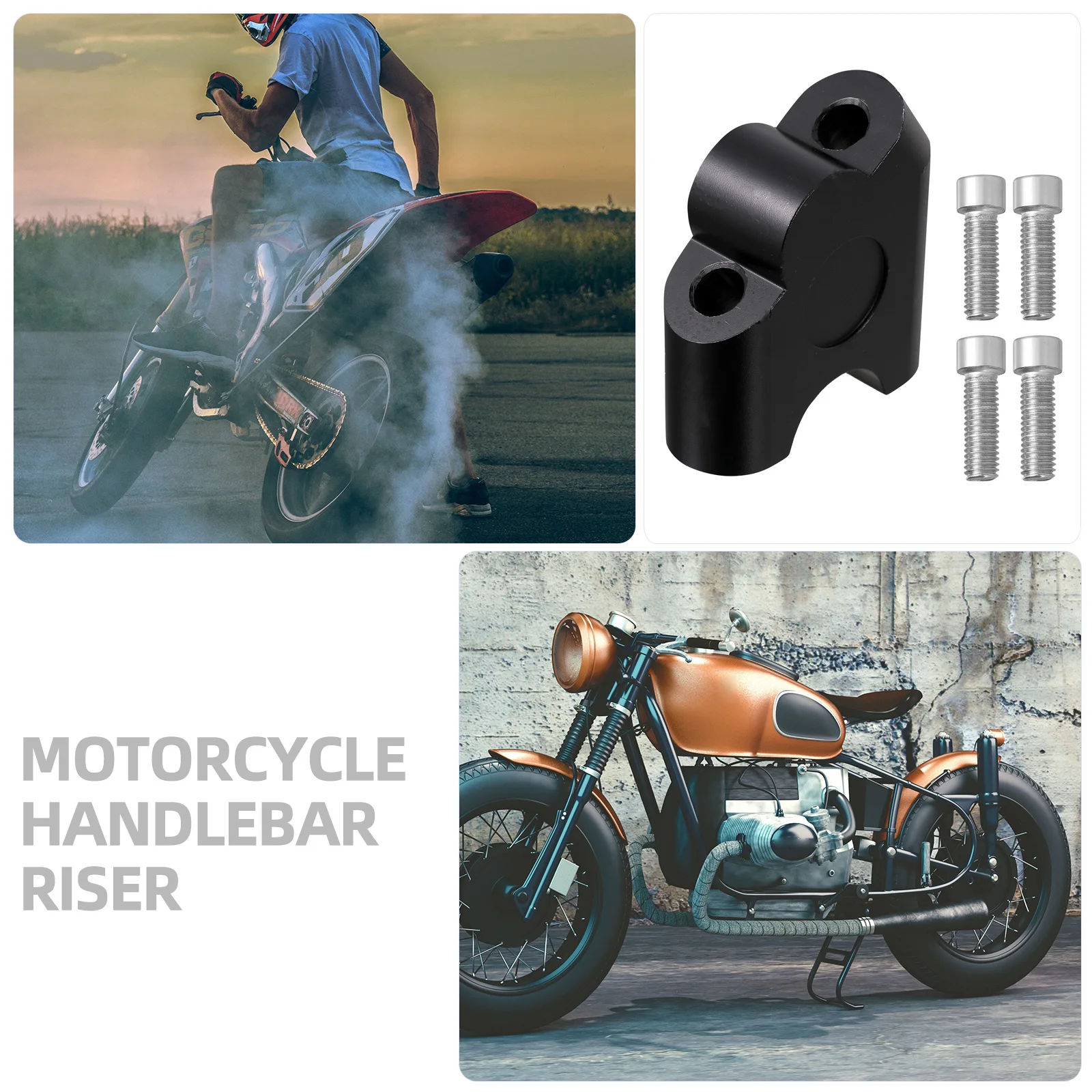 

1 set 22Mm Motorcycle Handlebar Riser Mount Adapter Aluminum Alloy Durable Easy Install Comfort Fit Handle Bar Clamp Back Move