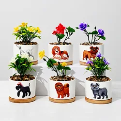 Modern Flower Pot Simple Hand-painted Animals Ceramic Flowerpot Ornaments Small Fresh Home Ceramic Decor Crafts