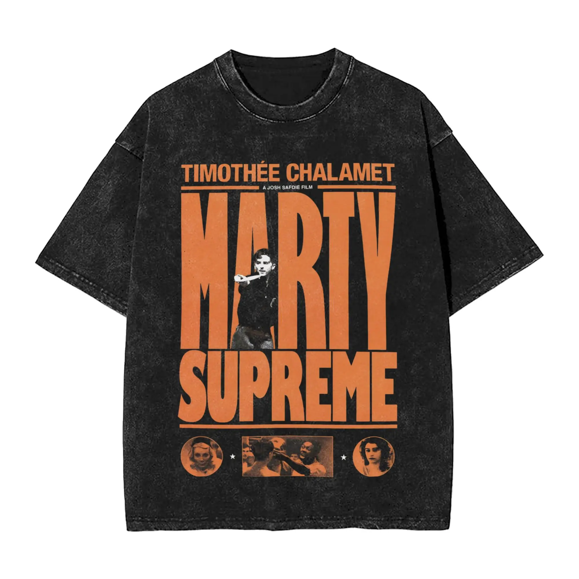 Washed T Shirt Marty Supreme Timothee Chalamet Hip Hop Casual T-Shirt Street Streetwear Short Sleeve Graphic Tops Tees Men Women