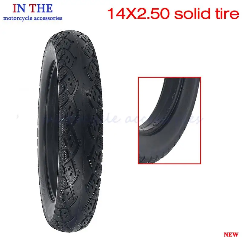 

14X2.50 solid tires suitable for electric bicycles, non inflatable elastic tires, explosion-proof and puncture resistant