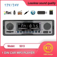 Radio de coche con Bluetooth, reproductor MP3 Vintage de doble perilla, sintonizador FM, estéreo, USB, AUX, receptor de Audio Retro para coche clásico, accesorios para altavoces