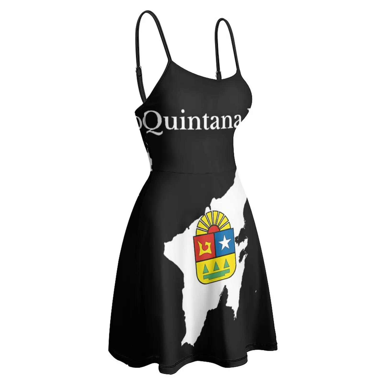 Quintana Roo State Map Sling Dress para as Mulheres, Cute Sexy Gown, Férias Nerd Vestidos, Flag Gown