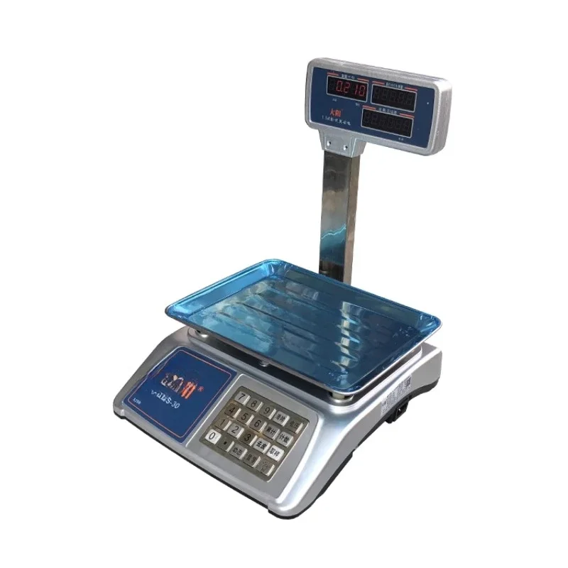 30Kg vertical pole electronic scale pricing scale table scale fruit supermarket electronic scale with lead seal with arm