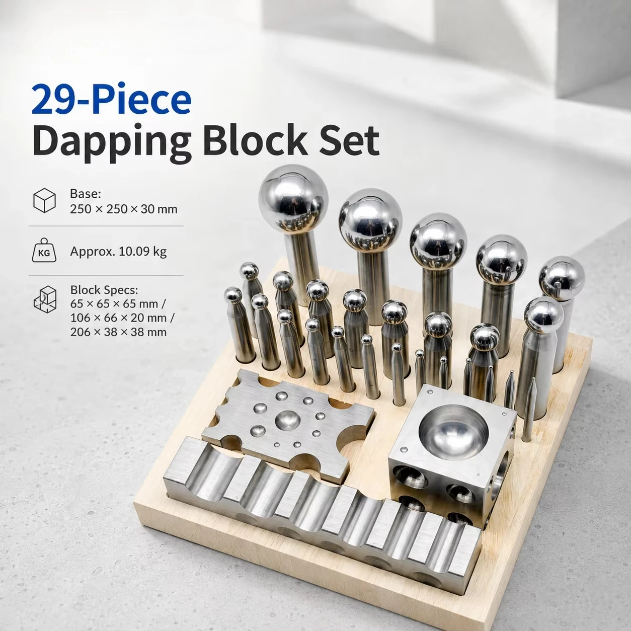 Juego de Herramientas y Equipo - Dapping Block And Punch Set Jewelry Doming reseña y precio