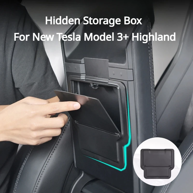 

Для новой модели Tesla 3+ Highland 2024, скрытый ящик для хранения, магнитный присоска, подлокотник, ящик для хранения конфиденциальности, аксессуары для интерьера