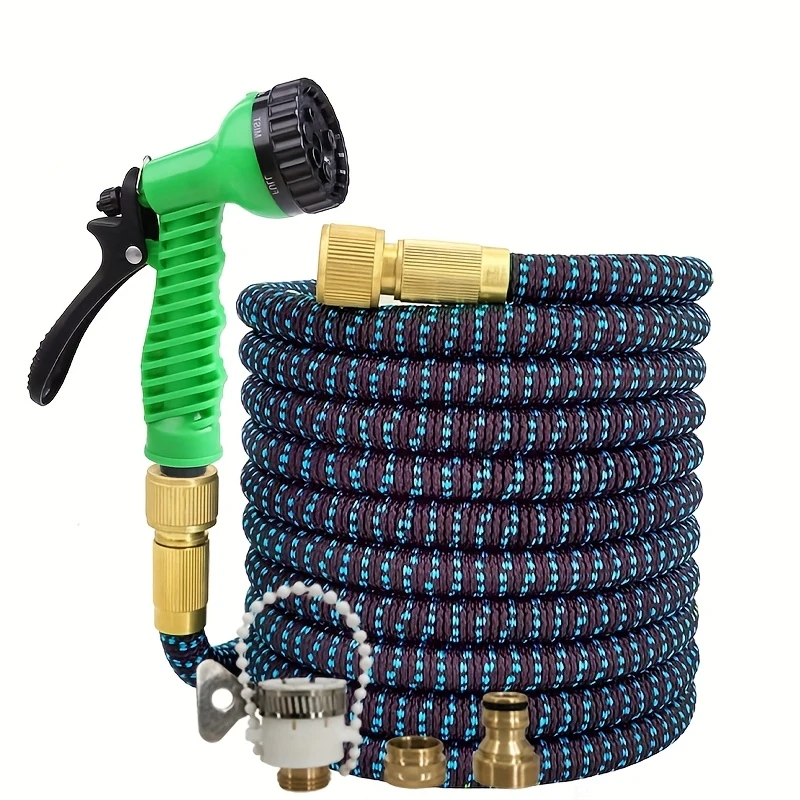 

1 Piece Of 25FT-125FT Garden Telescopic Hose With Expandable 7-Function Water Gun High-Pressure Watering Gardening Tool