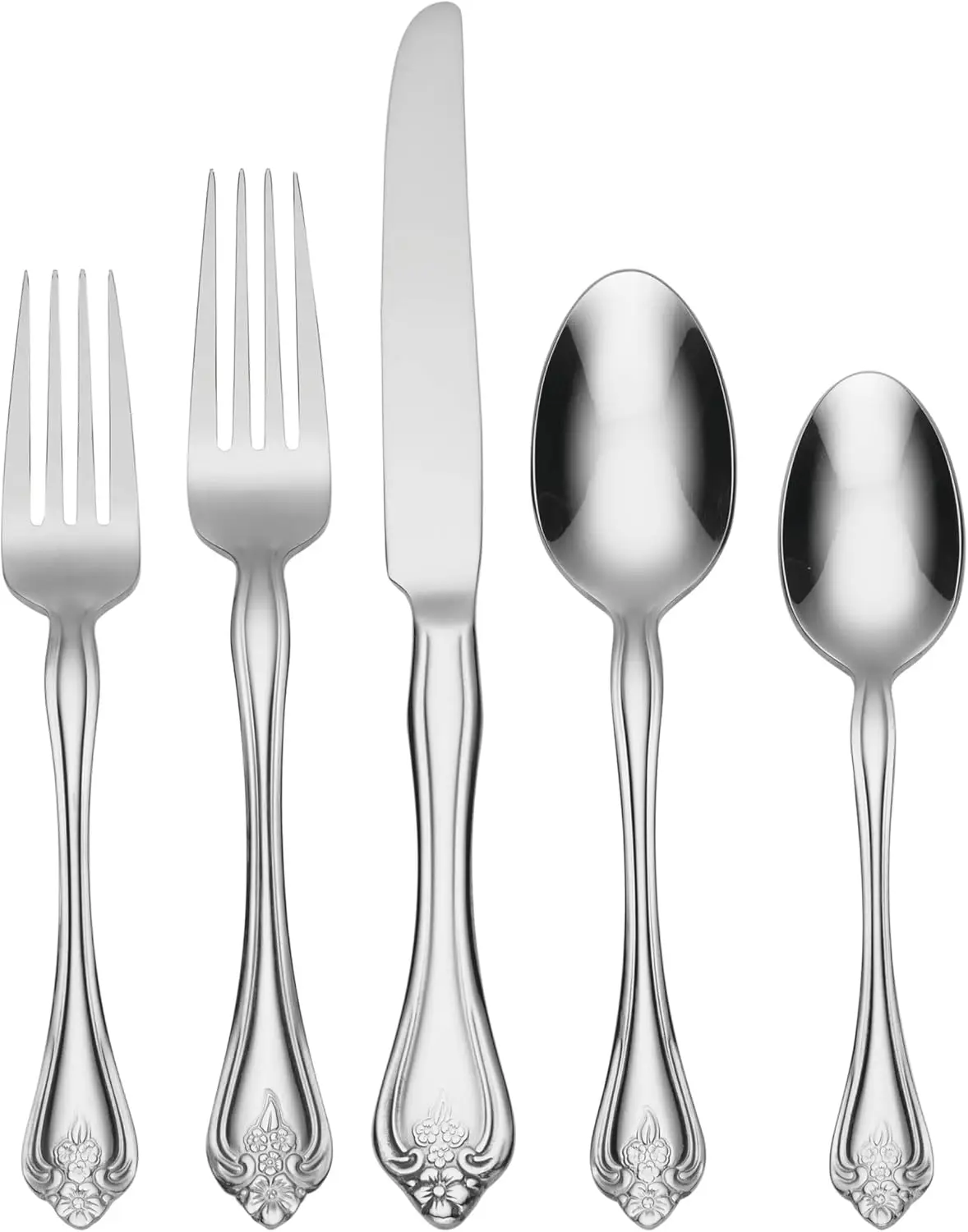 45-Piece Stainless Steel Flatware Set, Service for 8, Dishwasher Safe, Everyday Silverware