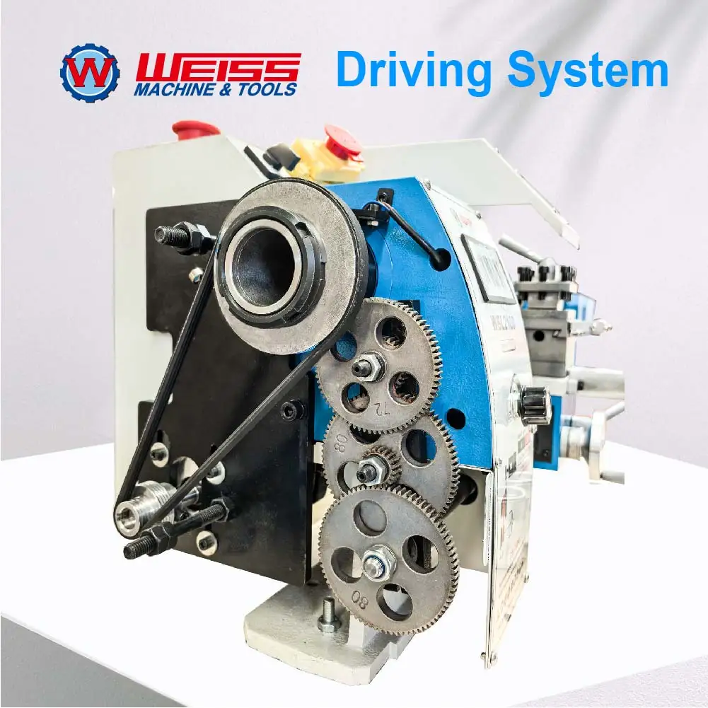 Tornio per metalli WEISS WBL210D 400mm Foro mandrino 38mm 1100W Motore BLDC Velocità variabile 2500 giri/min per la lavorazione dei metalli di precisione