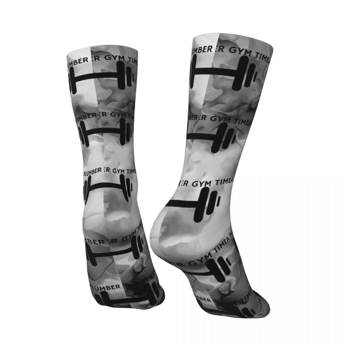 Retro A PLUMBER GYM TIME Men's compression Socks Unisex GYM Harajuku Pattern Printed Novelty Crew Sock