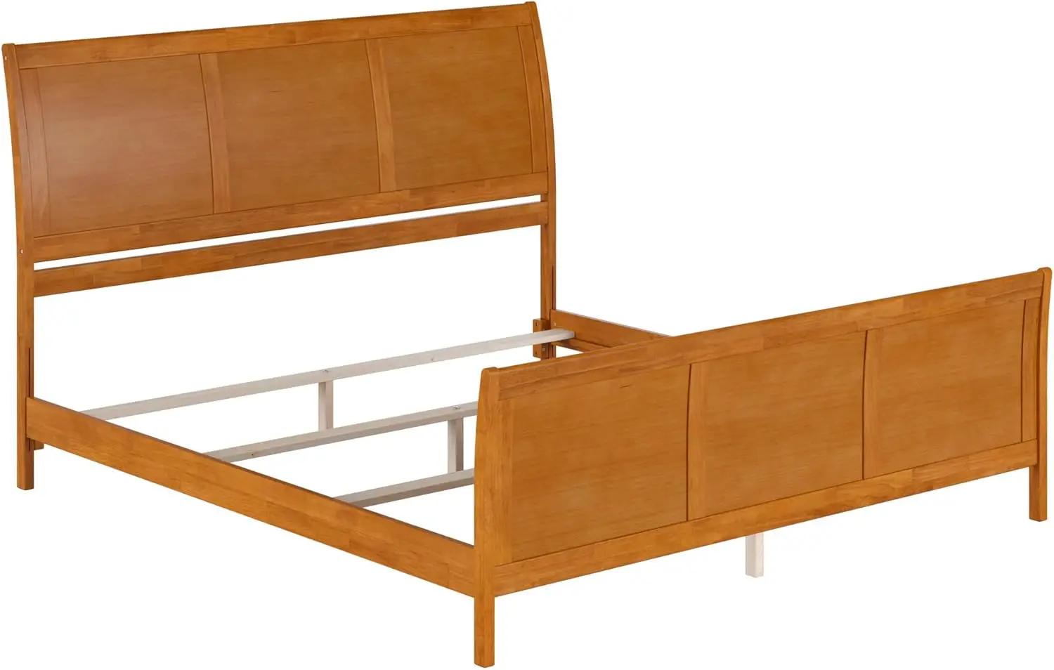 , Portland King Foundation Bed With Matching Footboard In Light Toffee