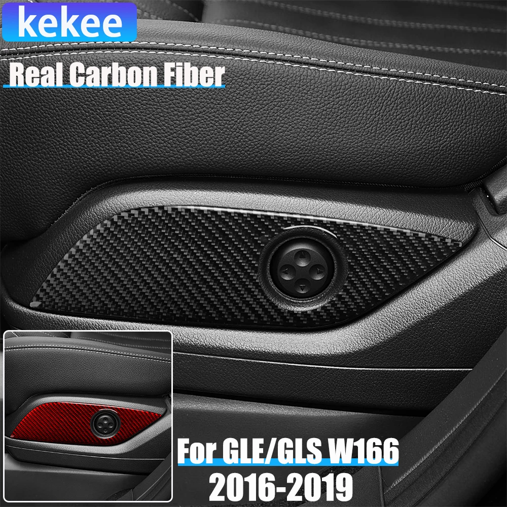 

Автомобильные аксессуары из настоящего углеродного волокна, регулируемая накладка на сиденье, мягкая наклейка для Mercedes-Benz W166 GLE/GLS 2016 2017 2018 2019