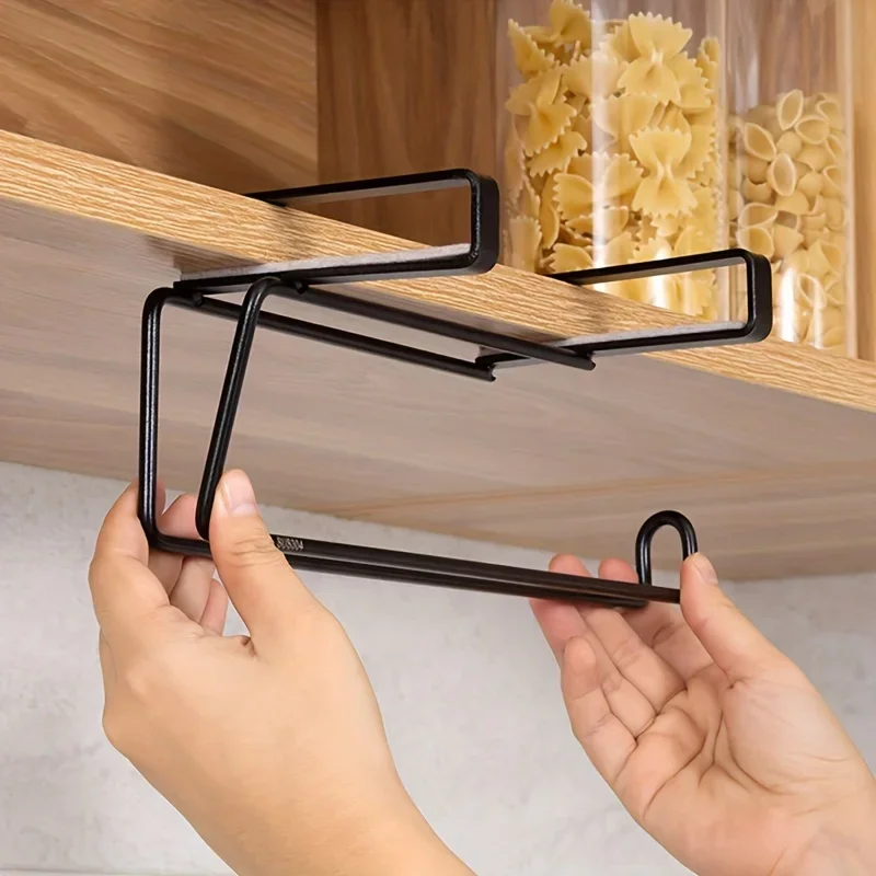 

Non-Perforated Tissue Holder Wall-Mounted Design Space-Saving Suitable for Kitchens and Bathrooms Modern Simple Style Rack