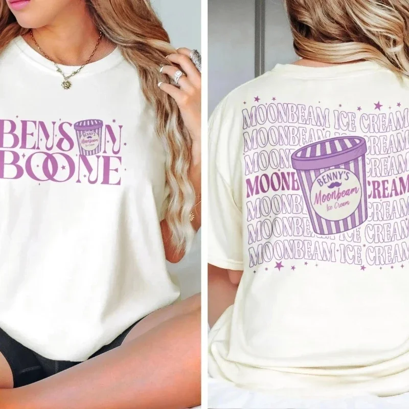 

Benson Boone Moonlight Ice Cream American Heart Album T-Shirt Summer New Vintage Fashion Men's and Women's Streetwear