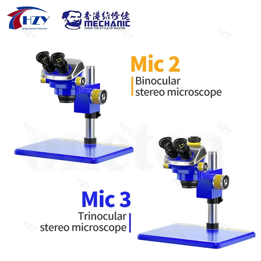 MECHANIC Mic2 Mic3 Binocular/Trinocular Stereo Microscope CMOS 2400W Image Sensor 3840x2160 30FPS Video Camera For CPU IC Repair