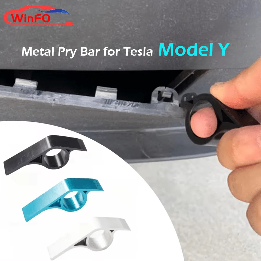 Aluminum Pry Bar Tool Metal Pry Bar for Tesla Model Y Hitch Panel Hitch Cover Remove Tools for Car 1pc Black Silver Blue