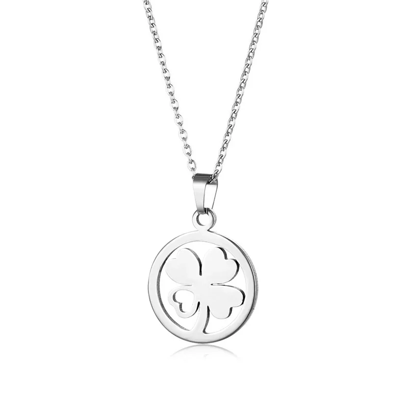 Collier porte-bonheur en acier inoxydable, pendentif Everver, pendentif, pull, titane