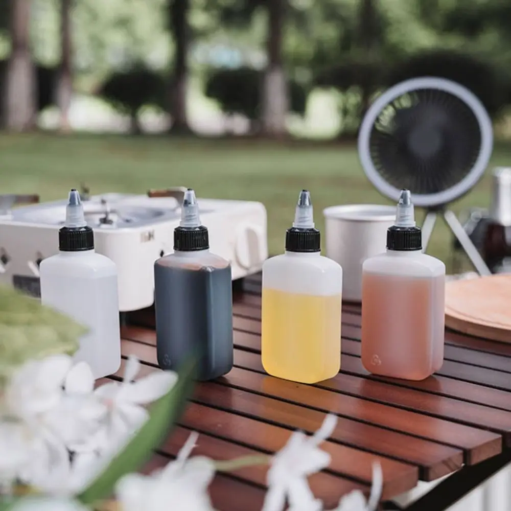 

4 шт., 100 мл, уличная бутылка для масла, герметичный герметичный дозатор масла для барбекю, видимые пластиковые бутылки для соуса, поездка