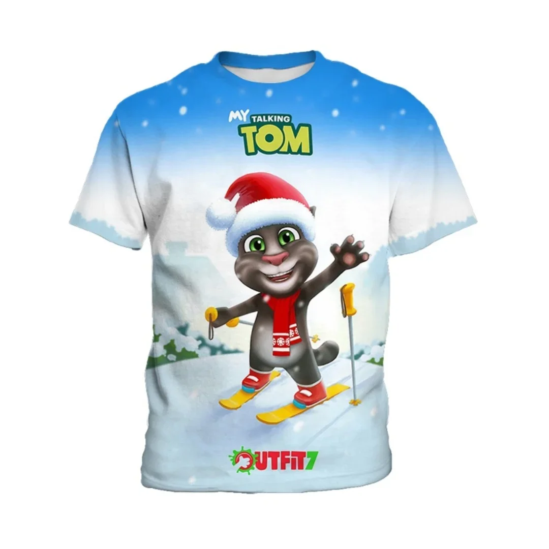 2026 Sommer AI My Talking Tom 3D-Druck Rundhals Kurzarm T-Shirts Komfortable Alltags-Freizeitmode Oberteile für Jungen und Mädchen – Detail 10