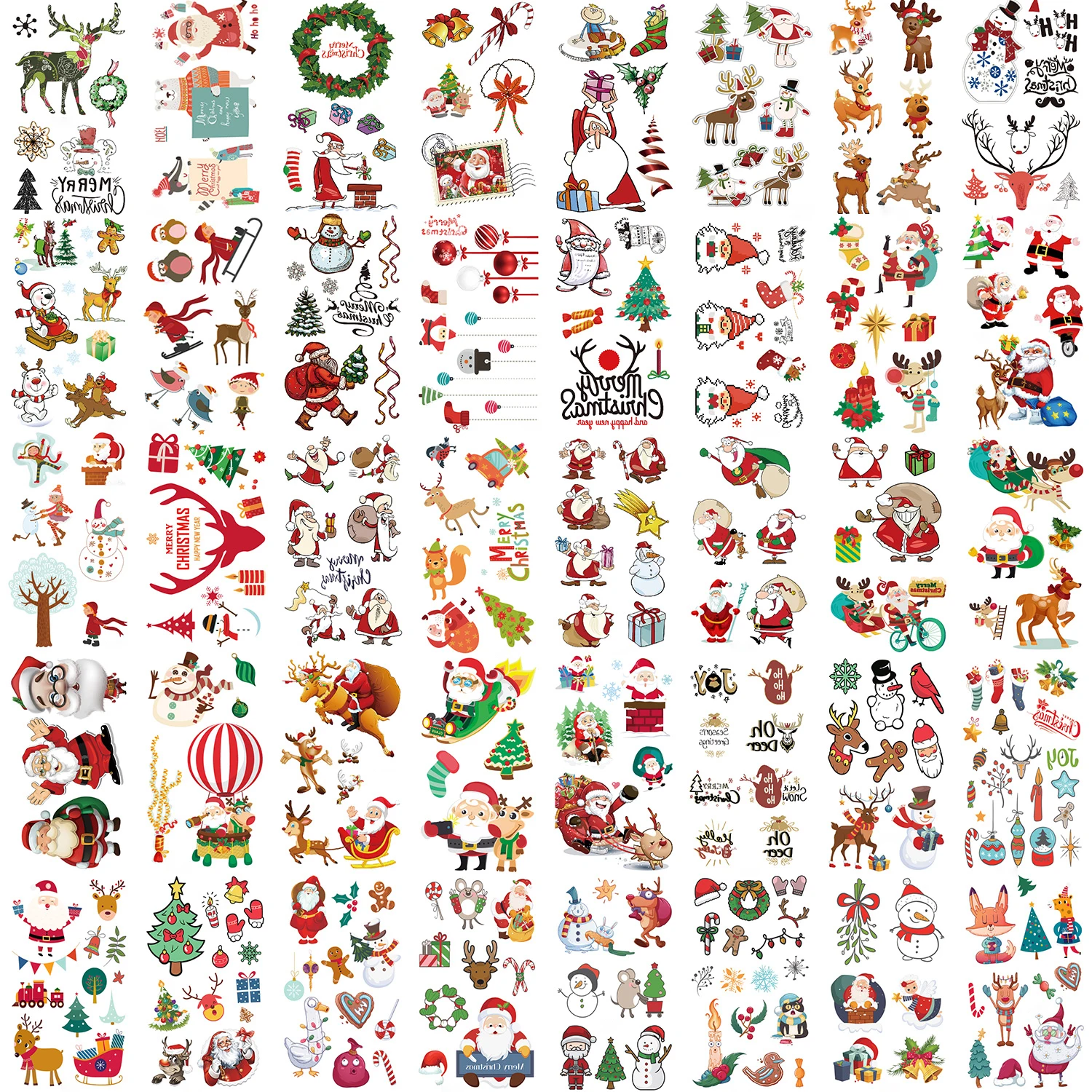 40Sheets Christmas Temporary Tattoo Stickers, Cartoon Christmas Style Series(250 Patterns),Party Makeup Waterproof Tattoo