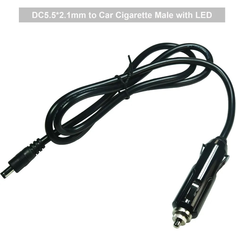 

DC 5.5 X 2.1mm Car Charger Power Cord -12V -24V Cigarette Lighter Plug To DC Connector 5.5 X 2.1mm Cable