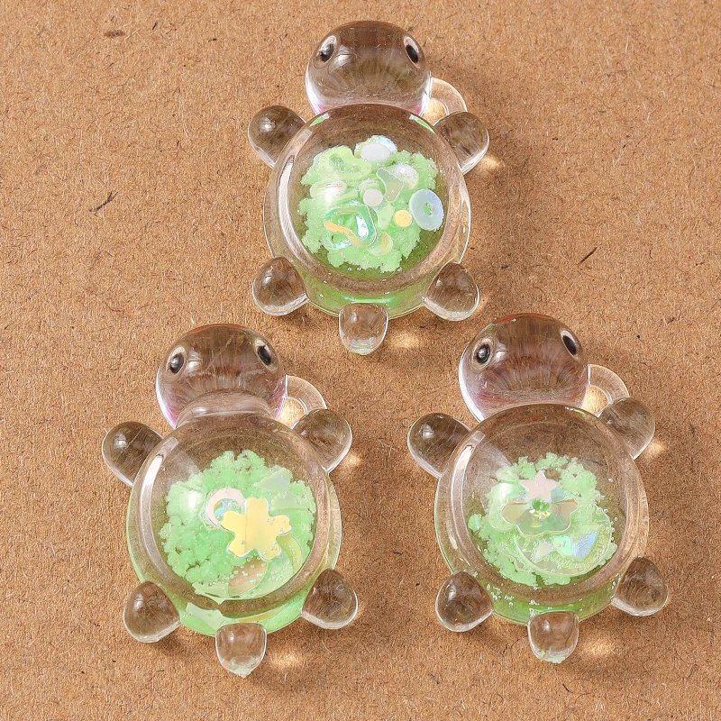 10 pcs Cute Resin Turtle Tortoise Charms Pendants for Necklace Earrings Bracelet DIY Kid\'s Jewelry Gift Accessories