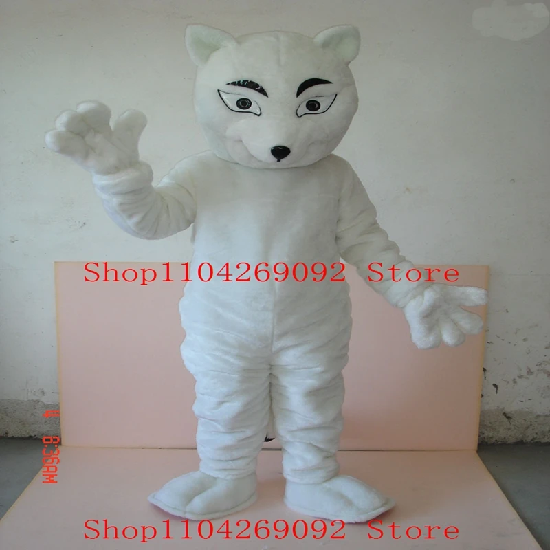 

Anime Lovely White Fox Mascot Costume Cartoon Fox Mascotter Birthday Cosplay Costumes Character Party Maskote Carnival Suit