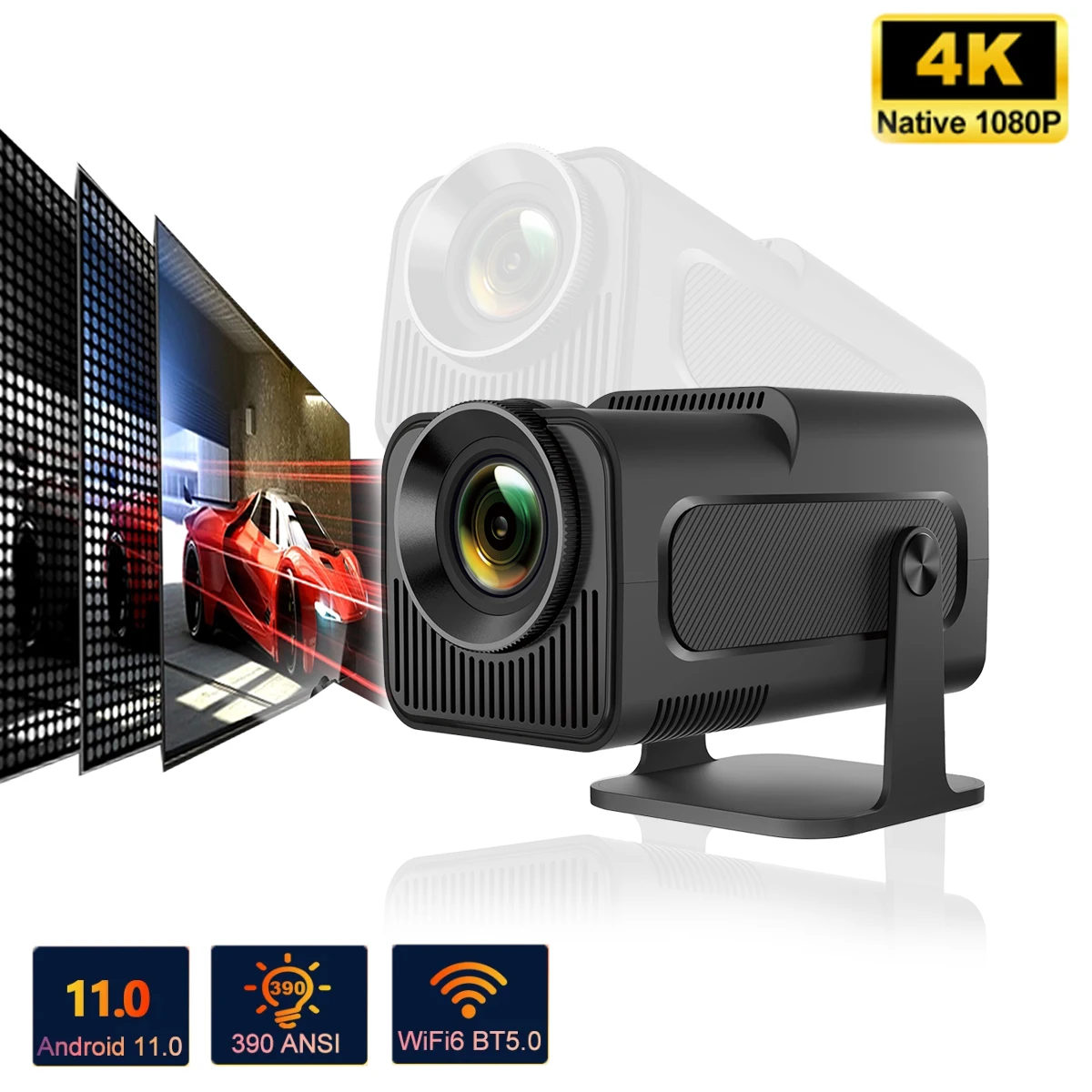 

Новый 4K Android 11 проектор Родной 1080P 390ANSI HY320 двойной Wifi6 BT5.0 1920*1080P обновленный кинопроектор портативный