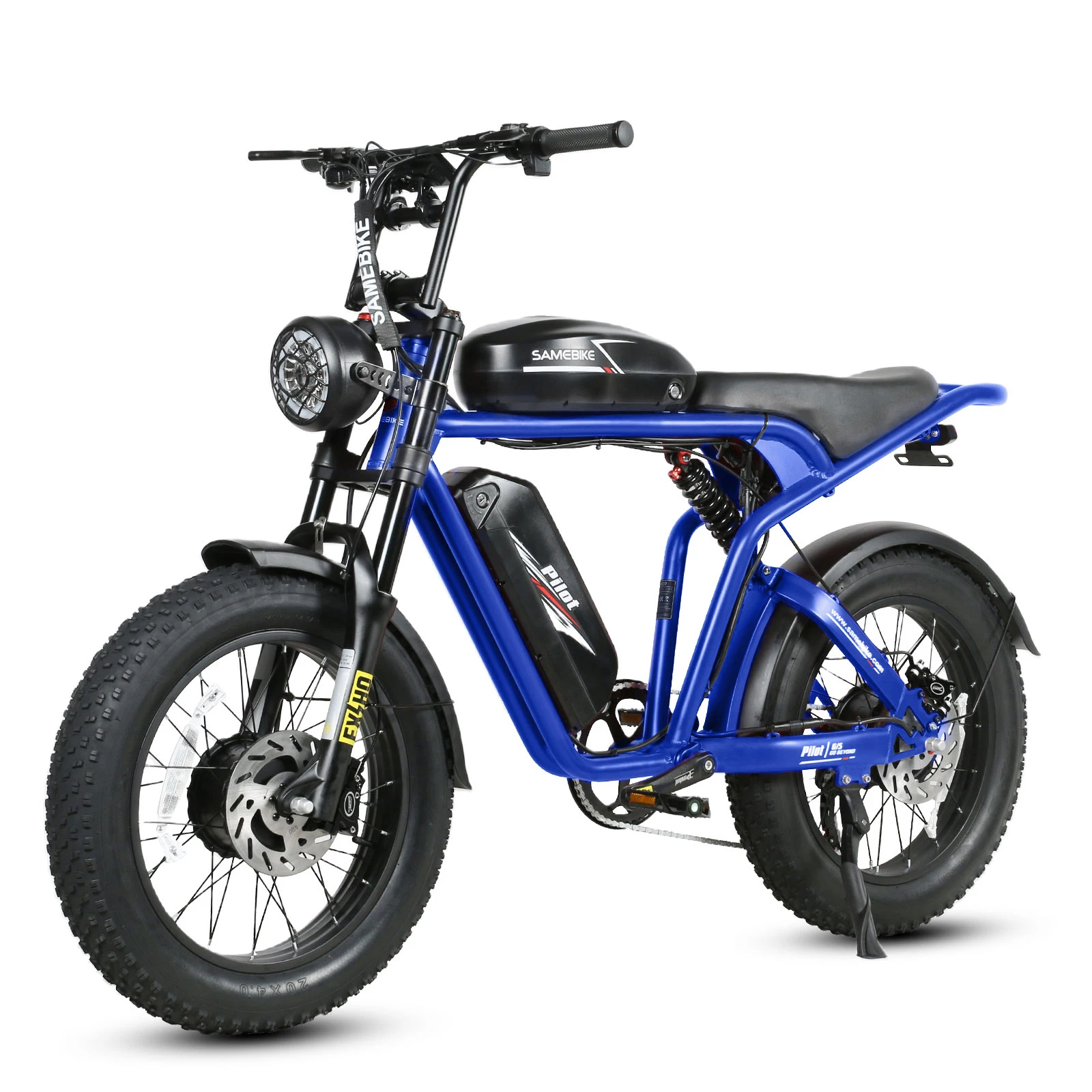 Super Power 73 Retro Style Samebike Dual motor & Dual battery 32Ah Mountain electric bicycle all terrain 2000w e bike fat bike