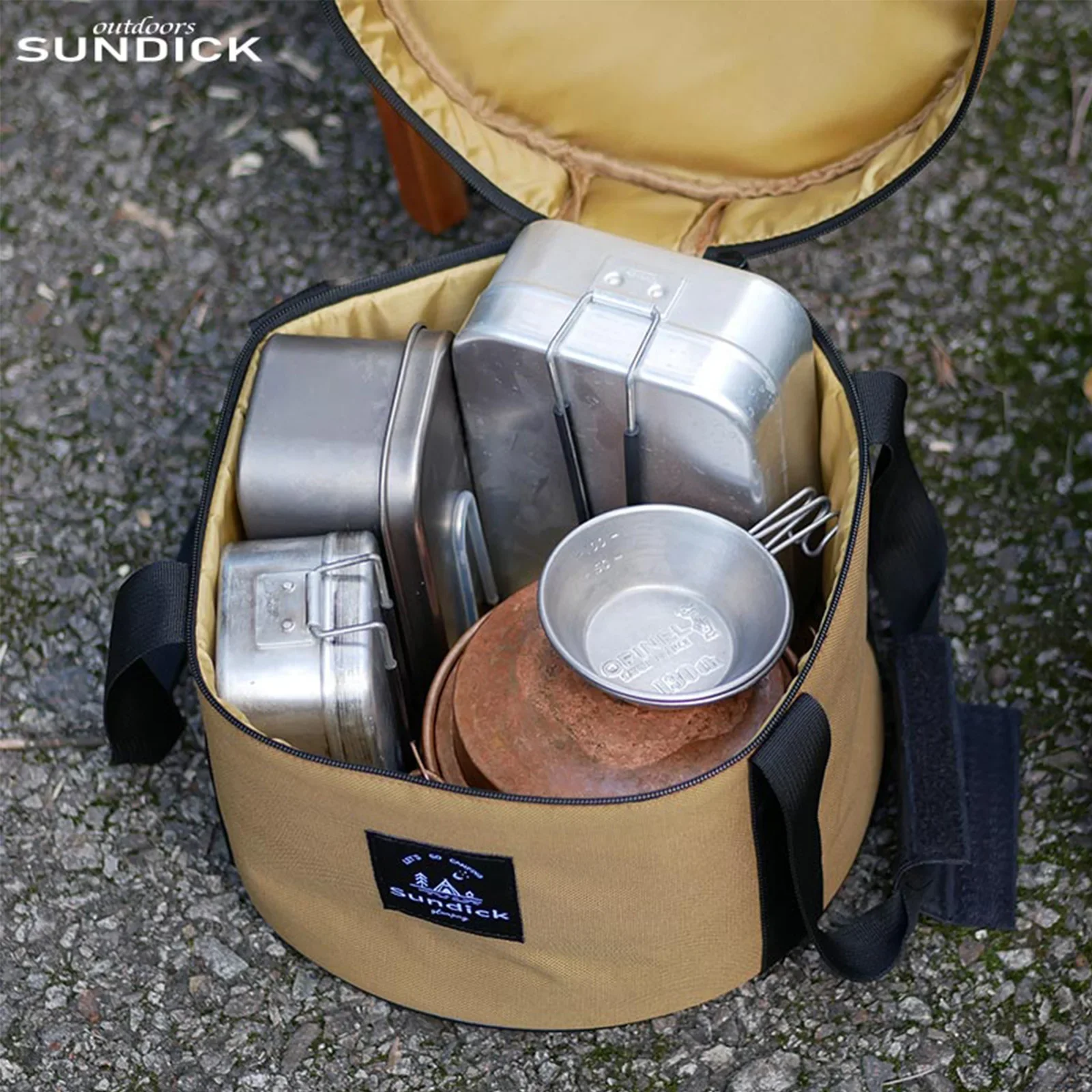 

Outdoor cookware tableware set pot air tank anti-collision picnic bag storage bag picnic handbag cylinder ice bag