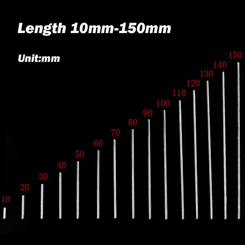 Hongtu Iron Gear Shafts (Dia 2mm, Length 10mm-150mm) - Metal Transmission Axis for DIY Toy Car & Hobby Models