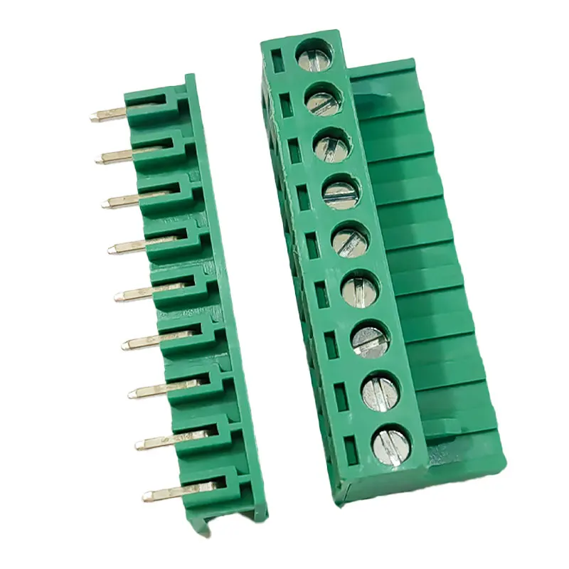 5 زوج 5.08 مللي متر 2EDG 2/3/4/5/6/7/8/9/10/12Pin PCB برغي محطة كتلة سلك موصل 300V10A مستقيم منحني دبوس