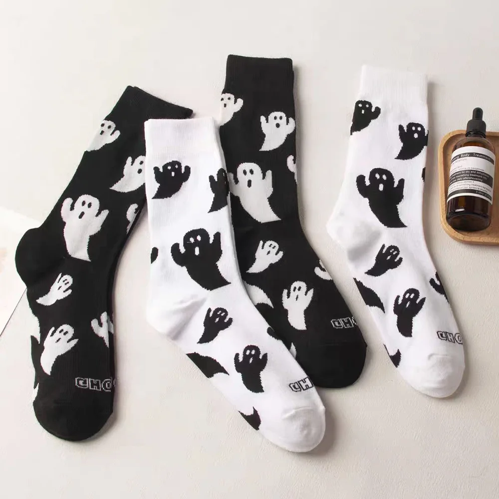 1Pair Halloween Harajuku Characteristic Sock Funny Cosplay Outdoor Trend Sock Ghost Men And Women's Middle Tube Decoration Sock.