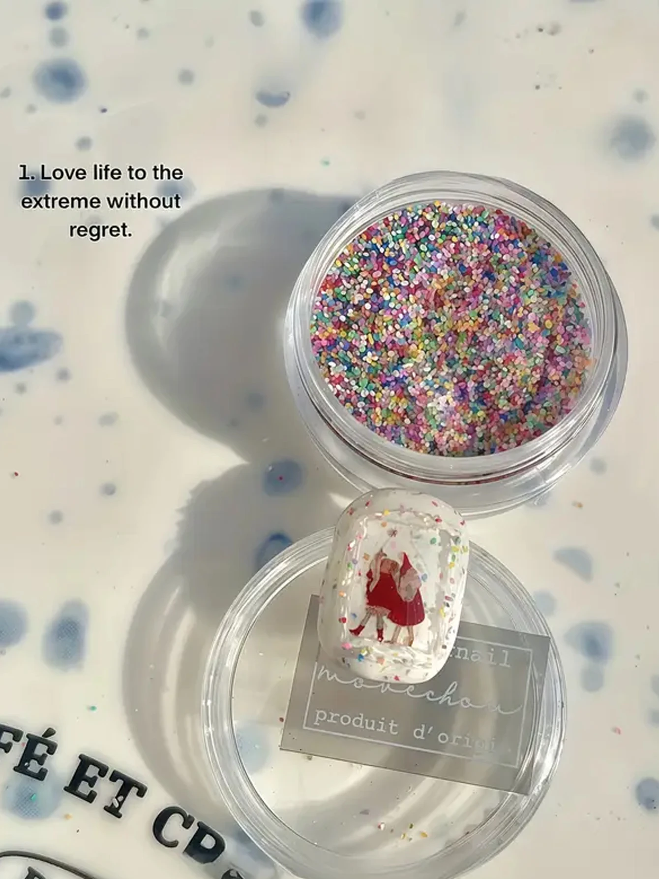 SJP Dopamine Suiker Glitter - Japanse en Koreaanse stijl Nail Art Supplies, Candy Color Mix Rechthoekige Shakers voor DIY-manicure, Fe