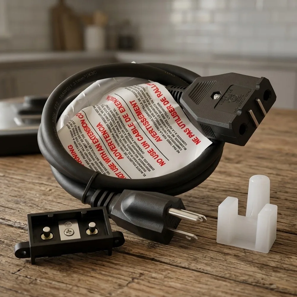 For Electric Fryer Break-away Magnet for Design Stable Electrical Conduction Detachable Magnetic Power Cord Power Cord Black
