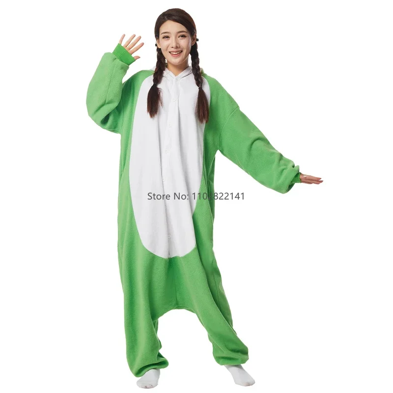 Favofans الكبار هالوين نيسيي الكرتون Yaoxi الأخضر الأحمر منامة للنساء الحيوان Kigurumi منامة ملابس منزلية تأثيري زي الحفلات