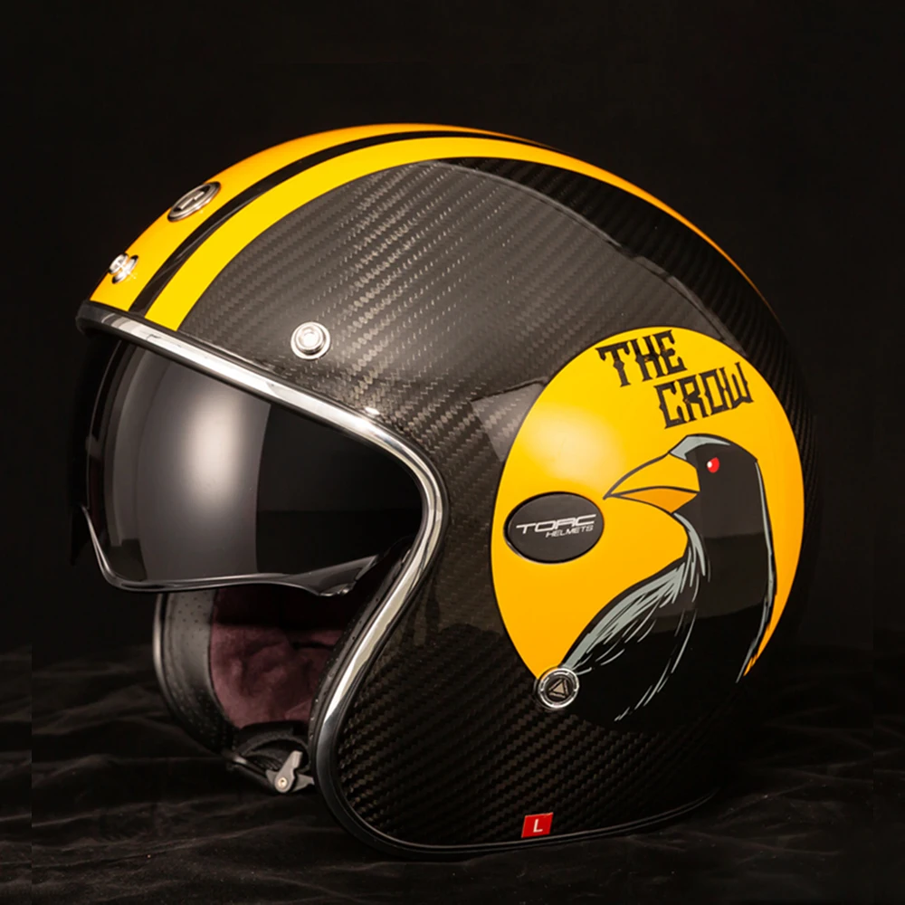 Big Bird Wear-Resistant Motocross Equipment Anti-Fall Racing Kask Open Face Motorcycle Carbon Fiber Helmet Breathable Protection