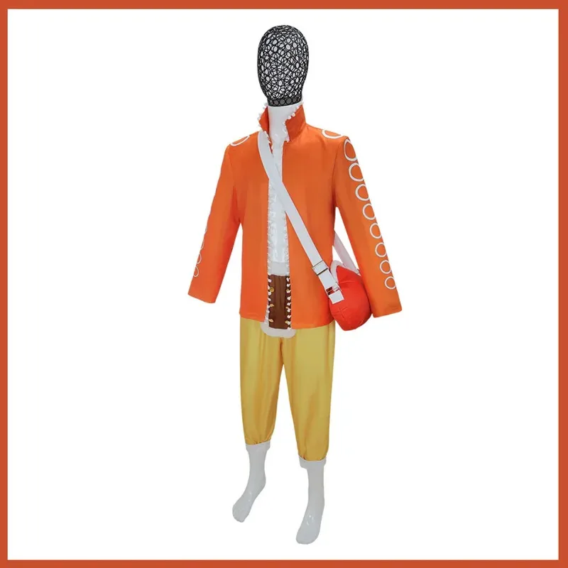 Disfraz de Cosplay de Anime Usopp, peluca explotada de dos años después, abrigo naranja de manga larga, uniforme para hombre, traje de Navidad y Halloween, 5ftu ^ 5 pies