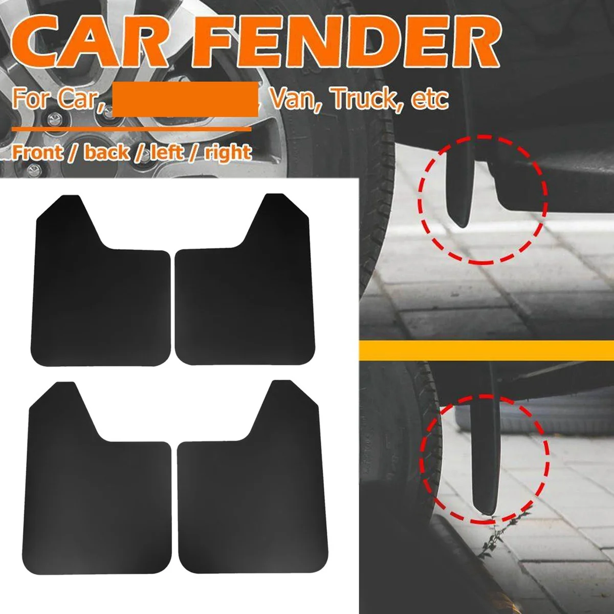 2Pcs Universal Mudflaps for Car Pickup SUV Van Truck Mud Flaps Splash Guards Mudguards Dirty Traps with Rivets