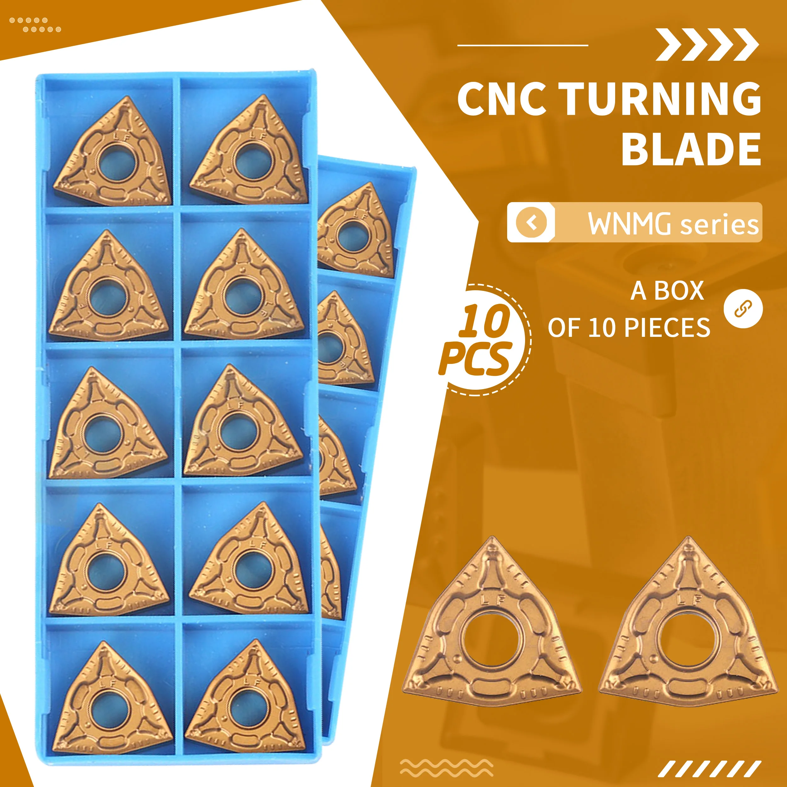 Torno CNC de inserción de carburo, hoja de herramienta de torneado de doble cara, revestimiento resistente a altas temperaturas, WNMG080404-CM NK3030 WNMG080408, 10 Uds.