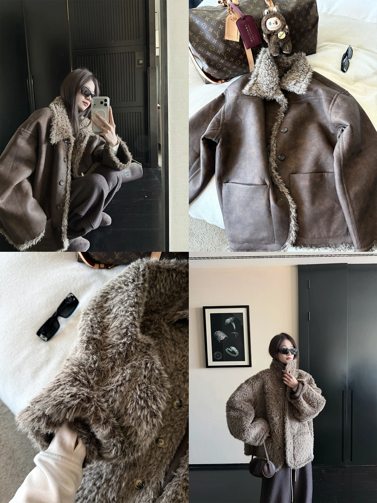 

Женская двусторонняя куртка из искусственной кожи Superniniyy для мотоциклистов, теплая, с откидным воротником, для повседневной носки, стильная