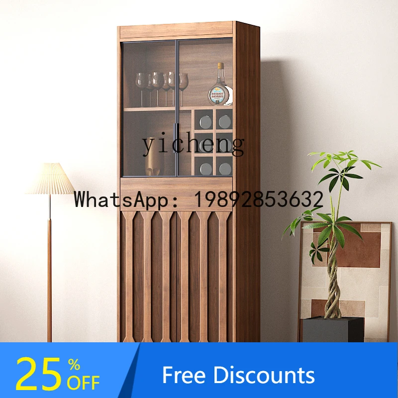 

Display Cabinet Living Room New Chinese Home Solid Wood Wall Glass Shelf Dining Side Cabinet