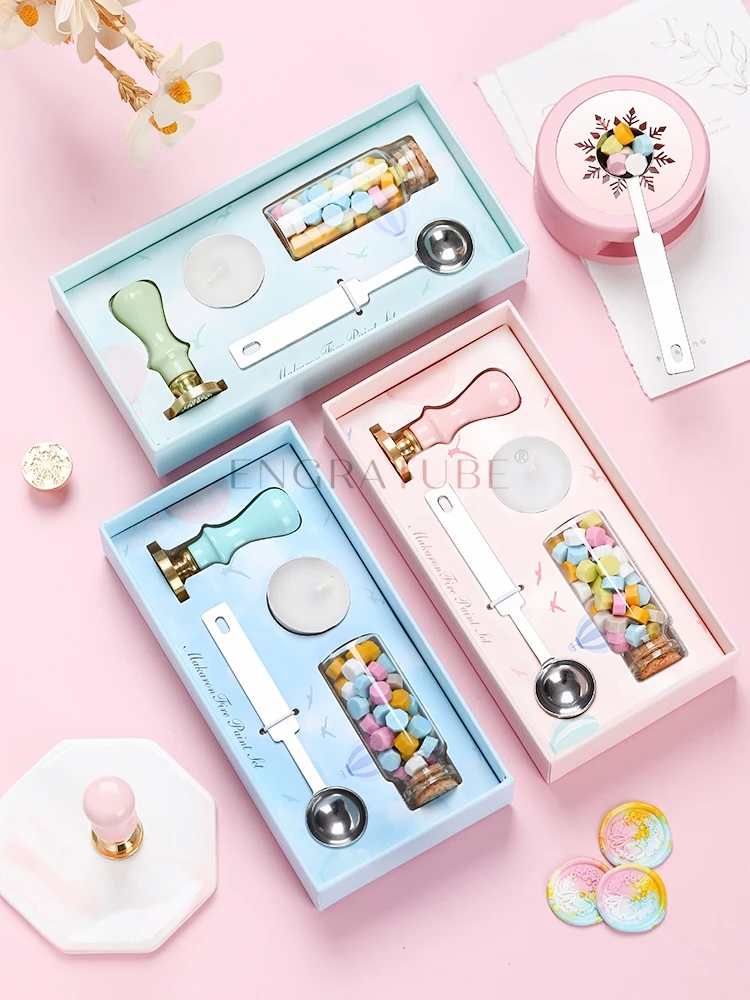 5/13/16pcs All In Wax Seal Kit DIY Macaron Stamp Set For Sealing Gift Box Set Envelope Wedding Invitation Journal Gifts Postcard