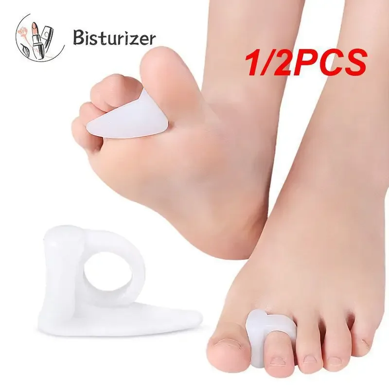 1/2PCS Toe Separator Durable Silicone Soft Thumb Eversion Corrector Alleviate Pain Safe Repeated Use Finger Separato Feet Care