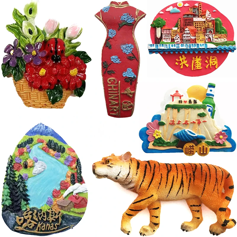 China Xinjiang Qingdao Chongqing Fridge Magnets Message Board Decorative Travel Souvenir Refrigerator Sticker Home Decor Gifts